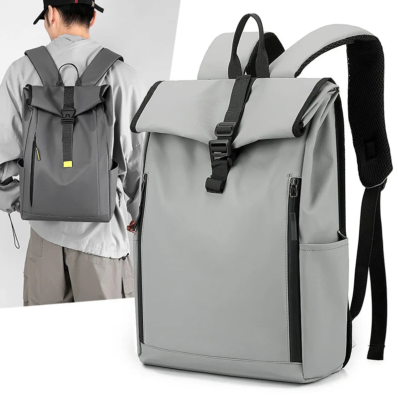 Custom logo Men's Roll Top Computer Bags Backpack Casual Sports Travel Waterproof School Rolling Student Laptop Backpack