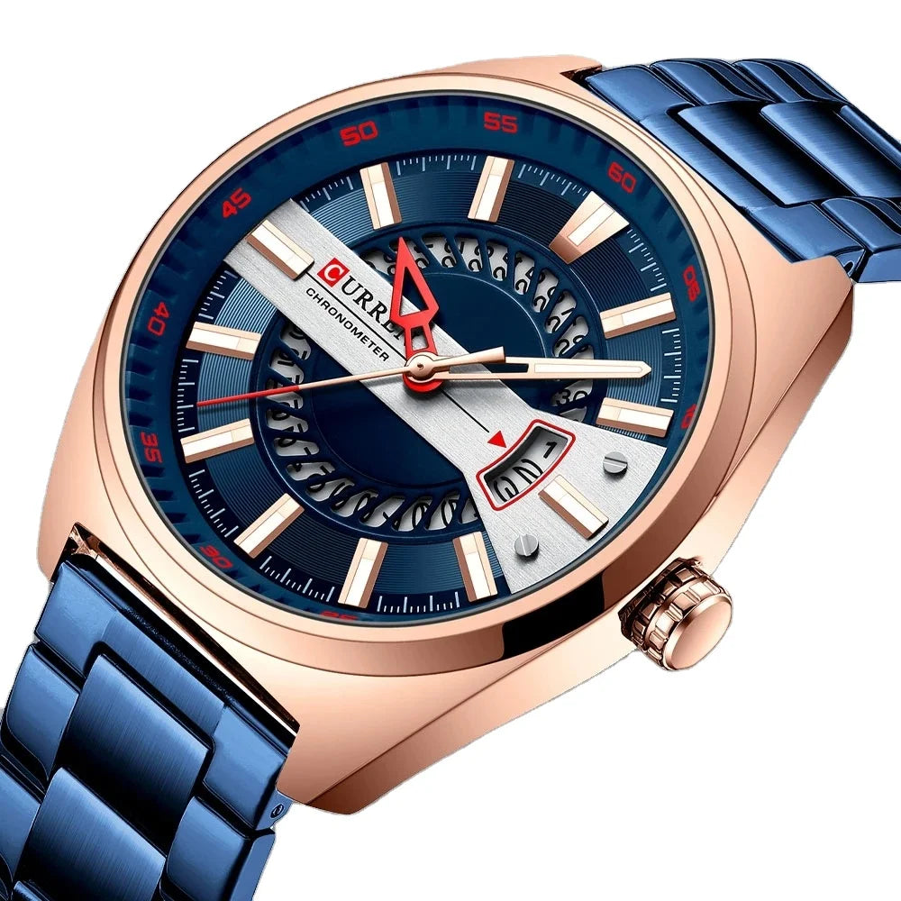 CURREN Logo 8403 Men Watch Stainless Steel Strap Luxury Quartz Wristwatches Male Creative Clock Luminous Business Watches Wrist