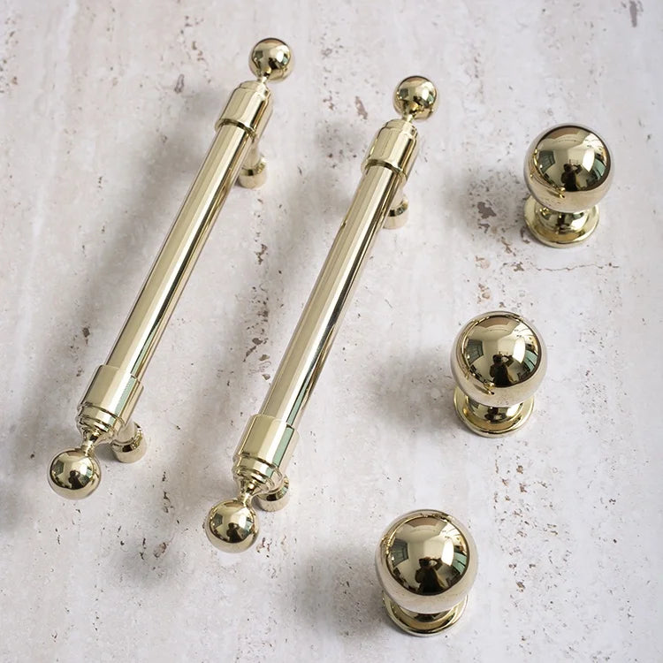 Hot Sale Chrome Silver Gold Brass Kitchen Cabinet Handles Luxury Copper Pull Drawer Knob