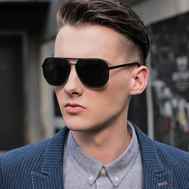2022 New Fashion Polarized Sunglasses Metal Large Frame Men's Sunglasses Driving Sunglasses