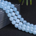 Custom Natural Aquamarine Agate Stone Bead Round Loose Spacer Beads for Jewelry Making Findings DIY Bracelet