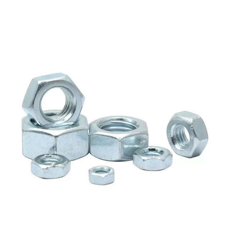 M3 M4 M5 M6 M8 M10 M12 M14 M16 M20 M24 DIN934 Class 4.8 8.8 Coarse Fine Thread Zinc Plated Galvanized Hex Nuts