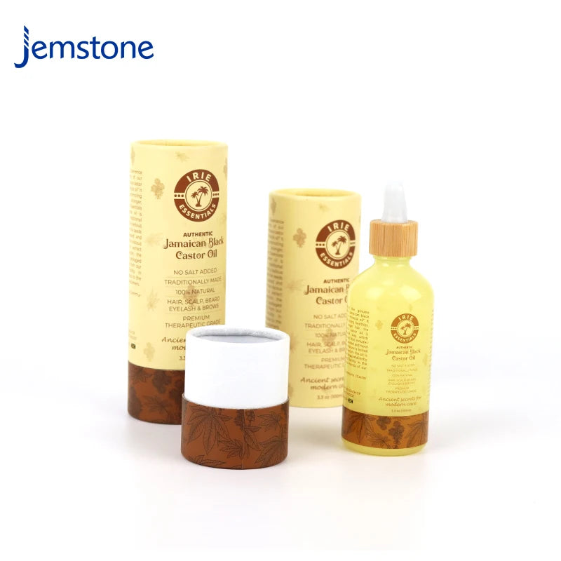 Eco Cosmetic Skincare Kraft Cardboard Paper Tube Packaging Perfume Essential Oil Bottle Paper Cylinder Packaging