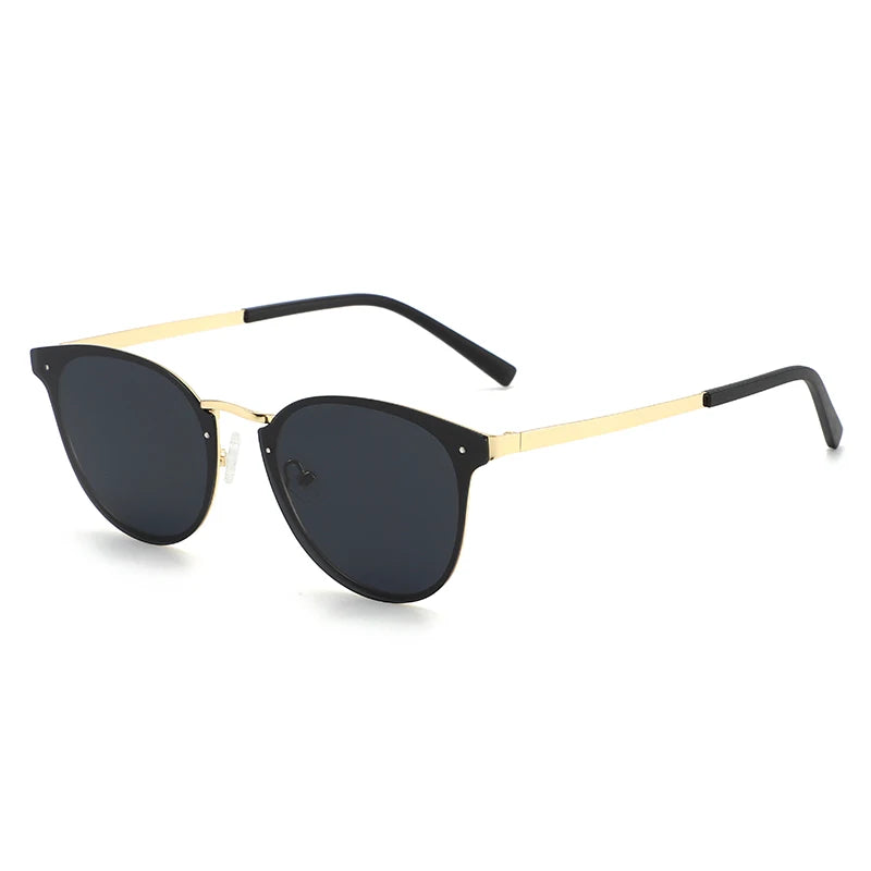 Best Selling Retro Round Optical Glasses Frames High Quality Wholesale Sunglasses with Tac Lenses and Tr90 Frame Golden Color