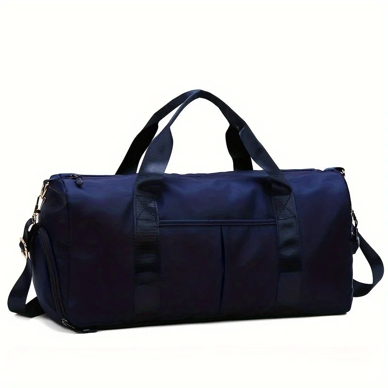 Oxford Cloth Unisex Gym Yoga Bag Casual Fitness Shoulder Bag Zipper Closure Shoe Compartment Weekender Travel Bag Fashionable