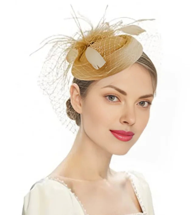 Hot Retro Bridal Mesh Headband Vintage Small Hat Veil Hairpin Headdress for Wedding Party European American Fashion Women