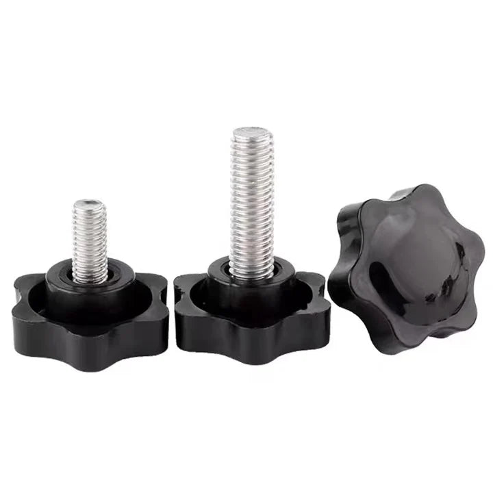 Factory in Bulk Black White Plastic plum Head Knurled Thumb Screws for Furniture Installing Metal Zinc Stainless Steel