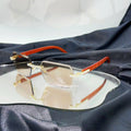 2025 New Fashion Cut Lens Sunglasses square Rimless Sunglasses 2023 Luxury Brand Design Vintage Rimless Rhinestone Sunglasses