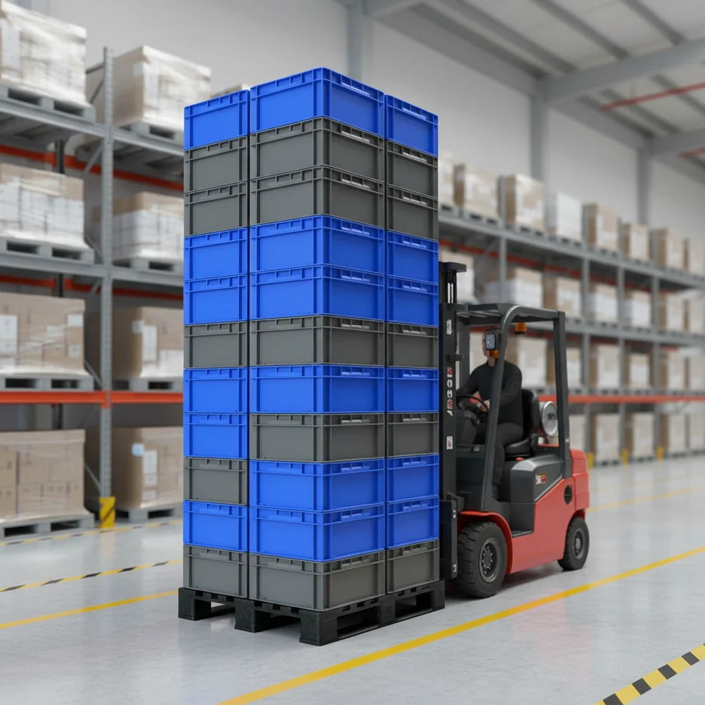 Solid Heavy-Duty Recyclable Plastic Storage Boxes Bins Stackable Multi-Function Logistics Efficient Storage for Auto Industry
