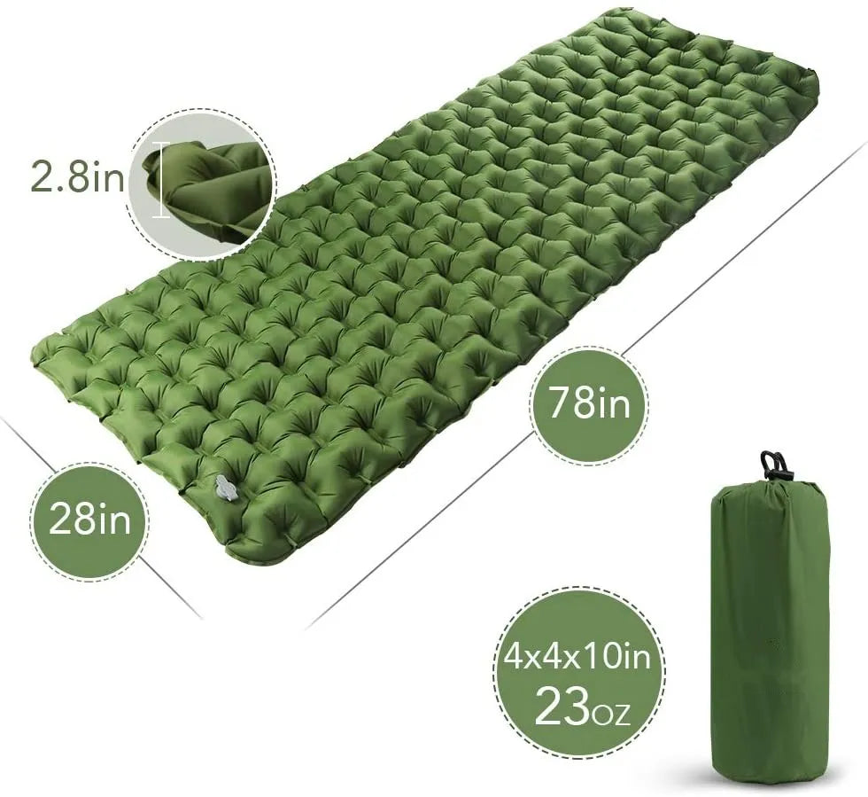 Woqi Hot Sell   Ultralight  Lightweight Inflatable Sleeping Pad Outdoor Packing  Camping Sleeping Mat