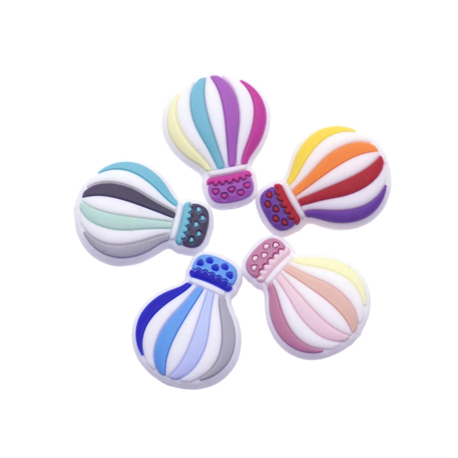 Wholesale Geedyn Hot Air Balloon Shape Eco-friendly Colors Silicone Beads Focal Beads DIY Bead Bracelet Lot Perles Silicone