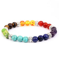 8mm Natural Gemstone 7 Chakra for Bracelet Yoga Beads Necklace Healing Crystals Stretchable Religious Cute Featuring Pearl