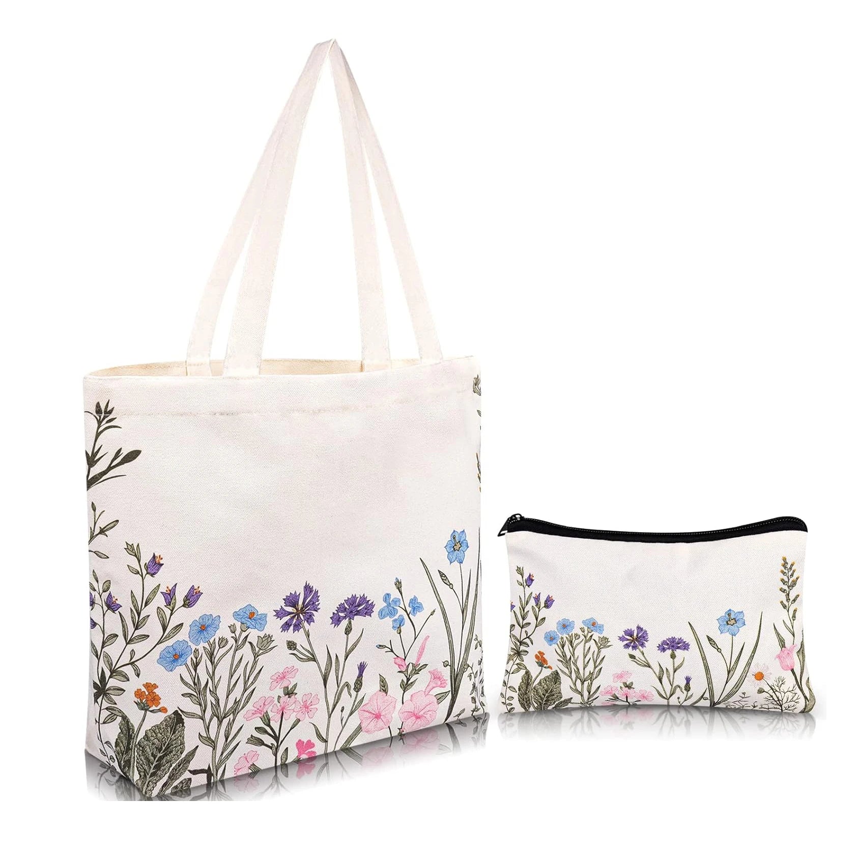 Cheap Shopping Beach Reusable Women Natural Cotton Floral Fashion Gift Eco Canvas Tote Custom Tote Bag