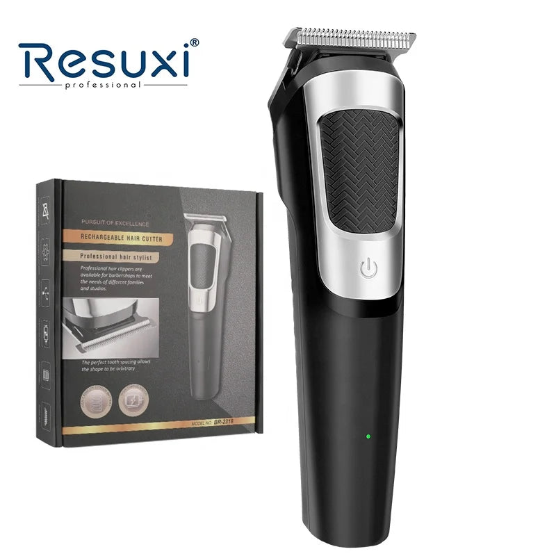 Resuxi BR-2318 Wireless Salon Rechargeable Hair Cutter Electric Hair Trimmer Body Trimmer for Man