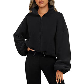 2026 Women's Hot Sale Polar Fleece Breathable Eco-Friendly 450g Sports Jacket Stand Collar Velvet Zipper 100% Polyester Solid