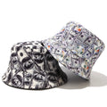 New Dollar Print Bob Chapeau Streetwear Men Bucket Hats Two Side Reversible Fisherman Hat Outdoor Gorros Pescador Hip Hop Cap