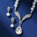 Fashion Pearls Jewelry Set New Wings Design White Color Necklaces Earrings Wedding Pearl Jewelry Sets for Brides