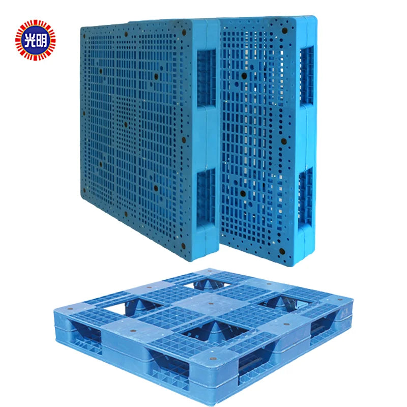 HDPE Hygienic Chinese-Style Plastic Tray Recycled High Strength Heavy Duty Euro Pallet 4-Way Entry for Warehouse Shelving