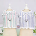 Pet Supplies Spring/Summer Dog Striped Chest Back with Leash Attachment  and Small Breeds Dog Apparel