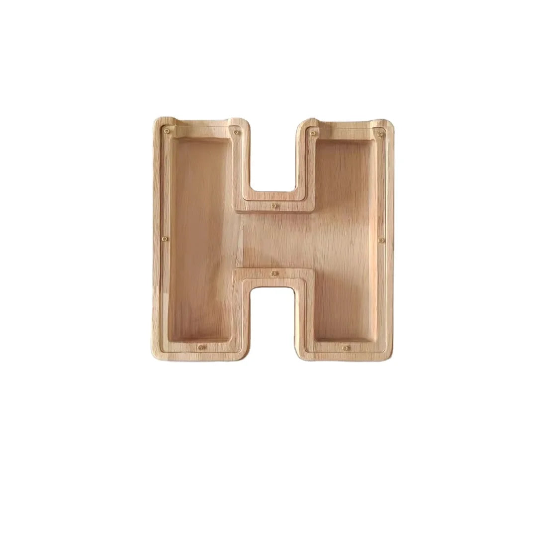 Wholesale Customized Transparent Wooden Piggy Bank for Children Personalized Logo Money Box