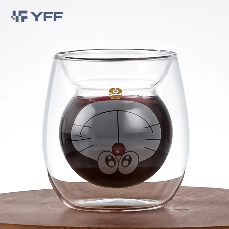 Double Wall Glass 250ml Coffee Cup With LOGO Glass Double Wall Tea Cup Glass Cups