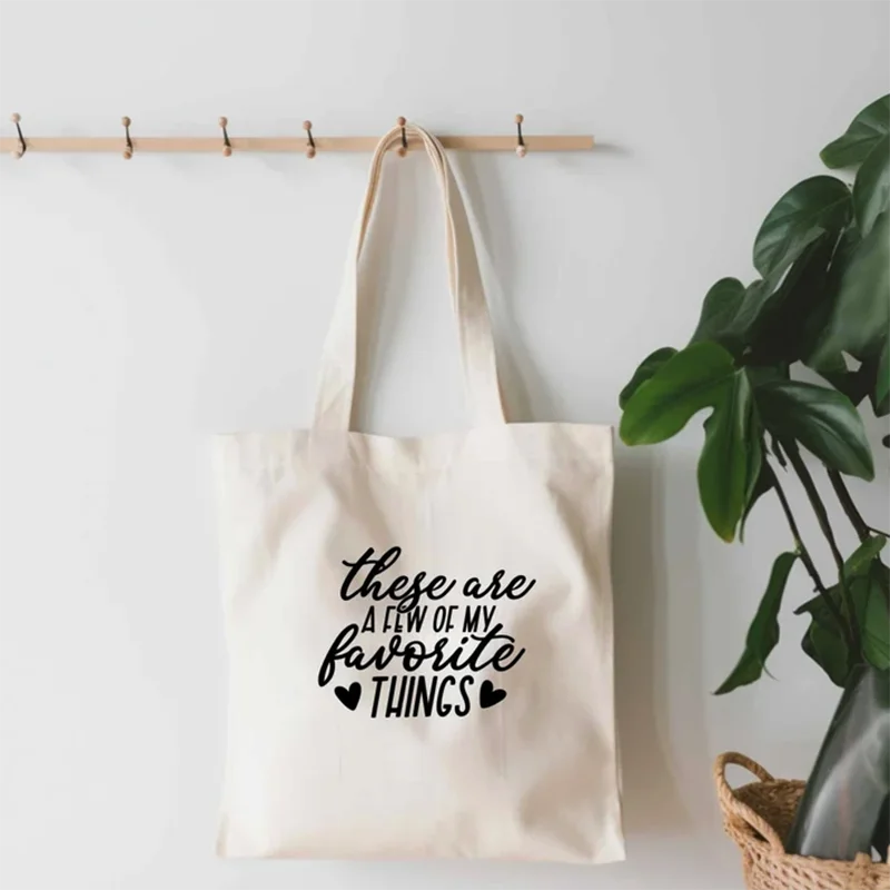 Natural Recycled Organic Reusable Shopping Bag & Custom Canvas Tote Bag with Cartoon Pattern for Outdoor Use