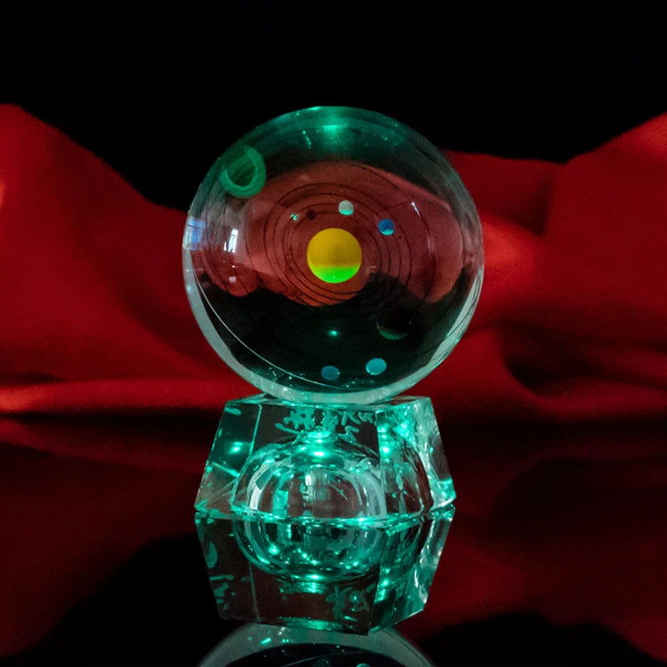 Guangzhou Wholesale K9 Colorful Crystal Ball Custom 3d Planet of the Solar System Crystal Ball 80MM