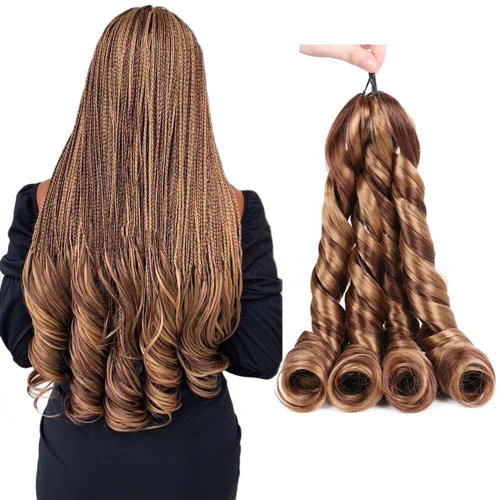 150g Display Loose Body Wave Pony Style Spiral Curl Crochet Braid French Curls Synthetic Hair Extensions Curly Braiding Hair