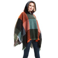 Spring Fall Women Shawl Wrap Poncho Ruana Cape Open Front Cardigan Pleated Shawl