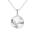 New 925 Pure Silver White Shell Eagle Necklace Creative Small Animal Clavicle Chain Female Pendant