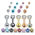 Fashion CZ Earring Stud Stainless Steel Women Men Ear Cartilage Stud Helix Tragus Daith Piercing Jewelry