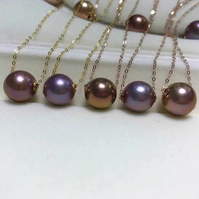 Certified New Arrival 10Mm 18K Pearl Necklace Perfect Circle Basic Flawless Freshwater Pearl Necklace Factory Wholesale