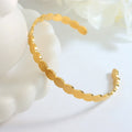 Waterproof Minimalist Jewelry 18k Pvd Gold Plated Stainless Steel Wave Bangles Cuff Bracelets Adjustable for Women