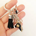 New Fashion DIY Manual Hairstyle Gift Charm Tassel Keychain Retro Jewelry Mini Hairdressing Scissors Hair Dryer Comb Keyring