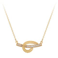 18K Gold Plated Stainless Steel Jewelry Gold Color Chain Olive Branch Leaf Shaped Zircon Pendant Necklaces P223315