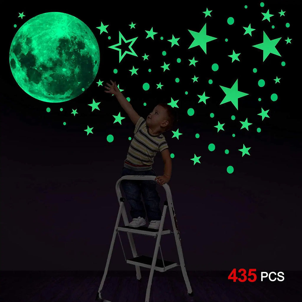 Custom Wall Stickers Wall Decals Glow in Dark Moon / Star / Dot PVC Wall Stickers for Kids Room