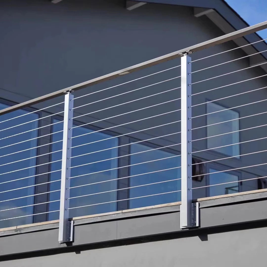 YL METAL Top-ranked Wire Rope Stainless Railing Balcony Fencing 42" Cable Railing Deck Posts Porch Railing