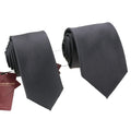 New 8CM Width Polyester Boys Neck Tie for Men Dark Grey Supplier Neckties Wholesale Men