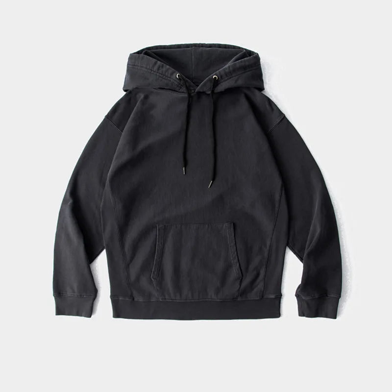 High Quality Waterproof Lined Cotton Hoodie Drawstring Blank Custom Grey Stone Wash Oversized Vintage Hoodie for Men Wholesale