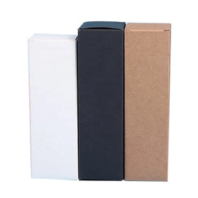 Universal Empty Packaging Kraft Paper Black Cosmetic Box Essential Oil Bottle Boxes UV Coating Recyclable Skin Care Serum Loose