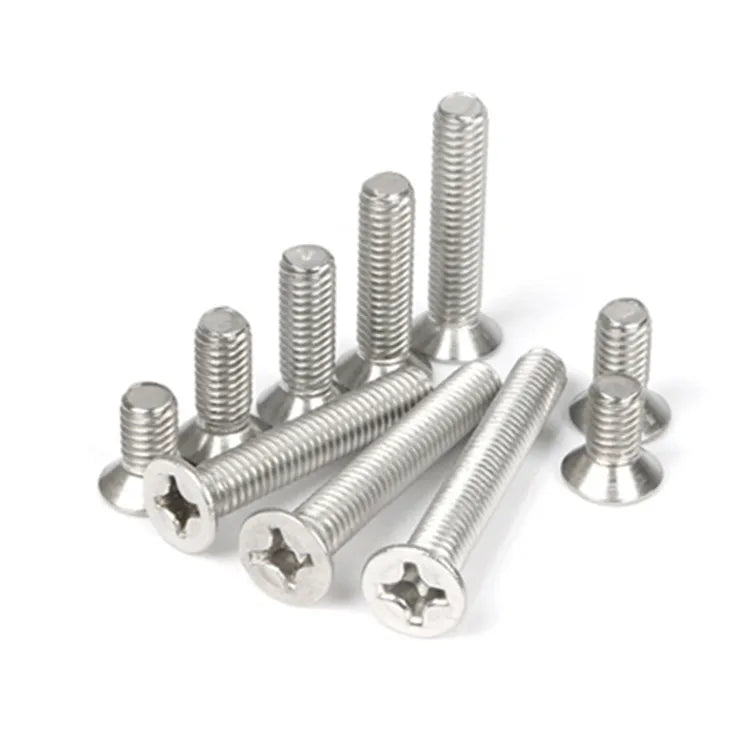 Din 965 Stainless Steel Flat Head Cross Silver Plated Machine Screw Metric Measurement System