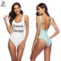 Manufacturing 2026 New Bikini Sexy OEM ODM High Waist Backless Girls Swimwear Plus Size White Custom Printing One Piece Swimsuit