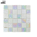 Iridescent Tile Rainbow White Color Glass Mosaic Tile for Swimming Pool Design