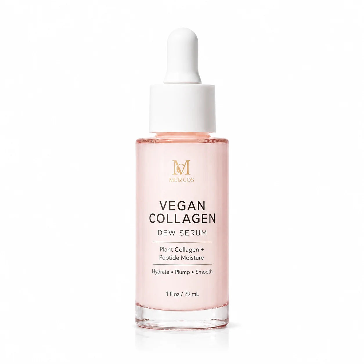 Vegan Collagen Dew Serum 29ml Plant Collagen Peptide Hyaluronic Acid Panthenol Aloe Hydrating Plumping Smoothing Glow Face Serum