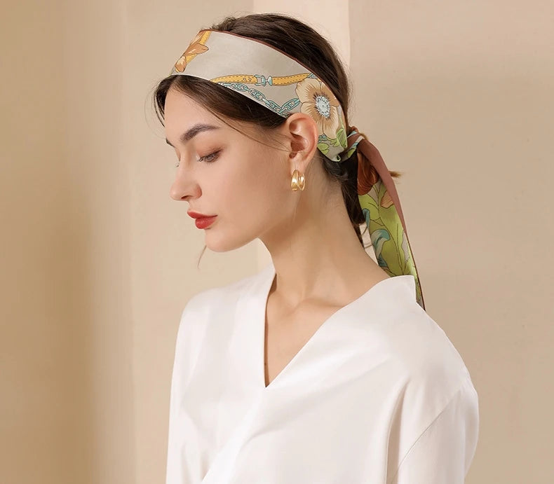 GLS085 Wholesale Custom Printed Silk Designer Silk Scarves Digital Printed Printing Women Silk Twill Scarf