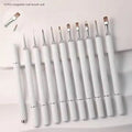 White Magnetic Nail Pen Brush UV Gel Nail Art Brush Set Nail Liner Brushes for Precision Painting Design Manicure Tool