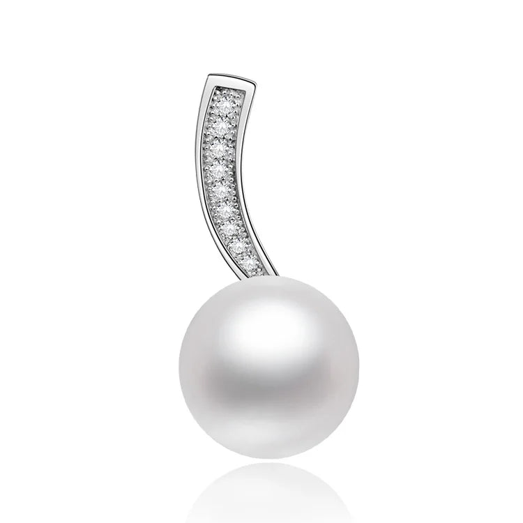 European Style Elegant 925 Sterling Silver Pendants 3A Cubic Zirconia Freshwater Pearl Mounting Pendant
