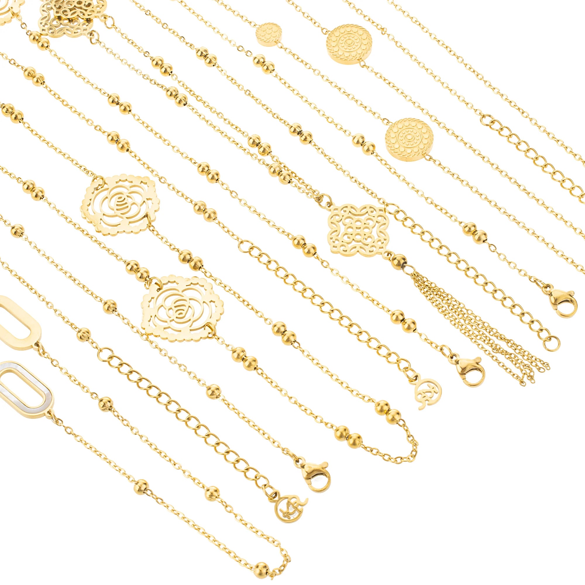 MG02 Fashion Handmade 316L Stainless Steel Necklace Nickel-Free DIY Pendant Chain Long Mash-up Style Jewelry Findings Components