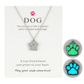 Lovely Glow in the Dark Green Blue Charm Luminous Pet Dog Paw Necklace Jewelry for Women