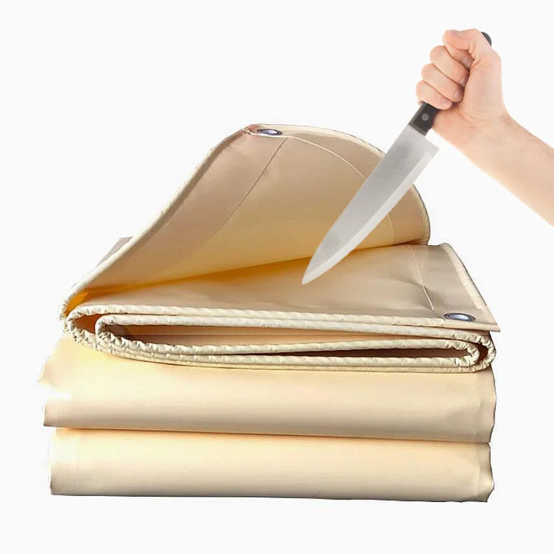 1000GSM 0.8MM 2mx4m Customizable PVC Beige Tarpaulin Knife Scraping Cloth Outdoor Tent Balcony Cover Rain